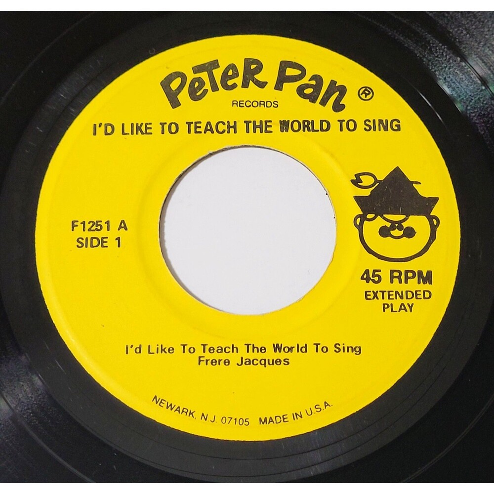 Peter Pan Players I'd Like To Teach The World To Sing EP 45 RPM Children's VG